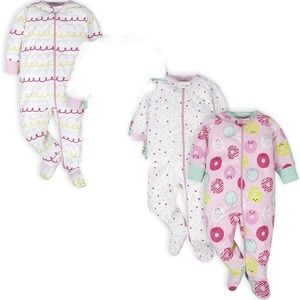 Onesies Brand baby-girls 3-pack Sleep 'N Play Footies Multi Pack
